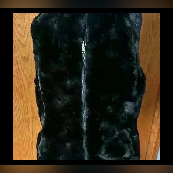 Nicole Miller Original Puffer Faux Fur Women’s Vest Black Medium Reversible - Picture 6 of 14